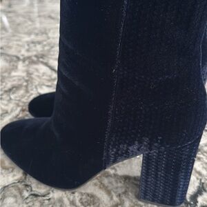 Lucky Brand Black Velvet Heeled Boots